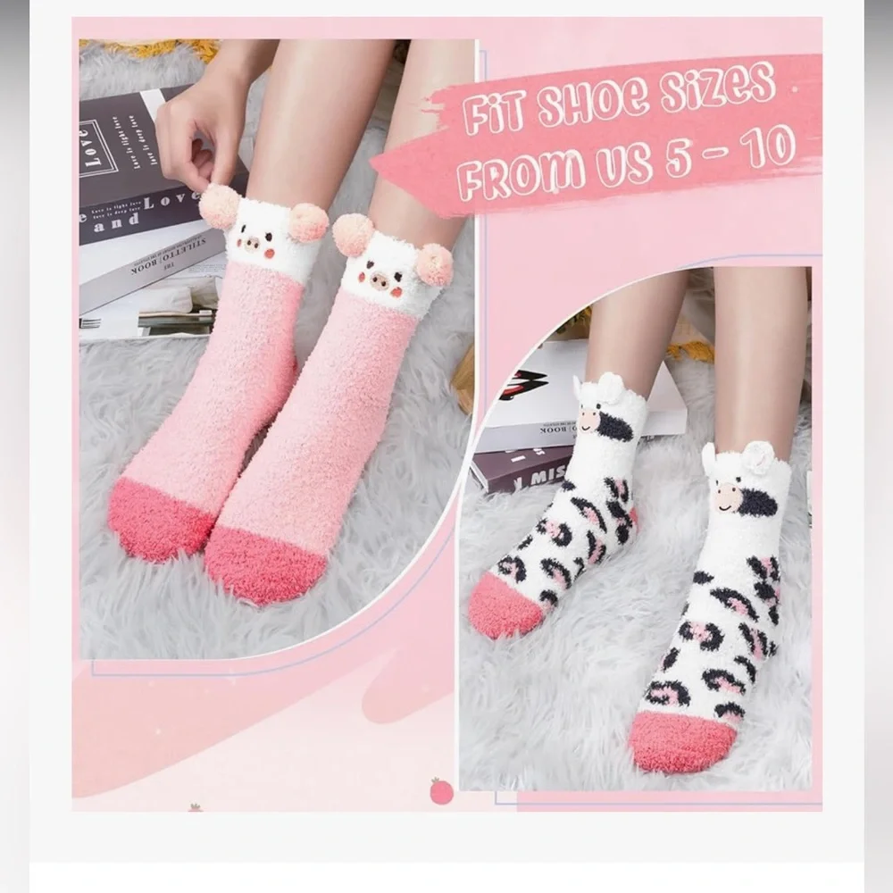 🆕 Pairs Womens Fuzzy Socks Cozy Winter Warm Fluffy Soft Fuzzy Home Slipper Socks